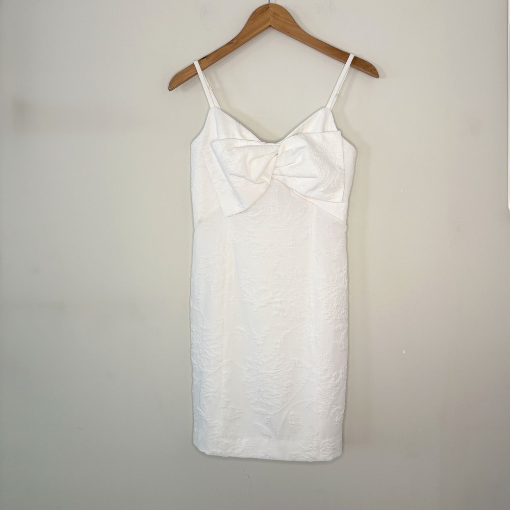 NWT Lilly Pulitzer Willalynn White Bow Dress Sz 4 LWD Bridal Cocktail Rehearsal - Picture 2 of 13